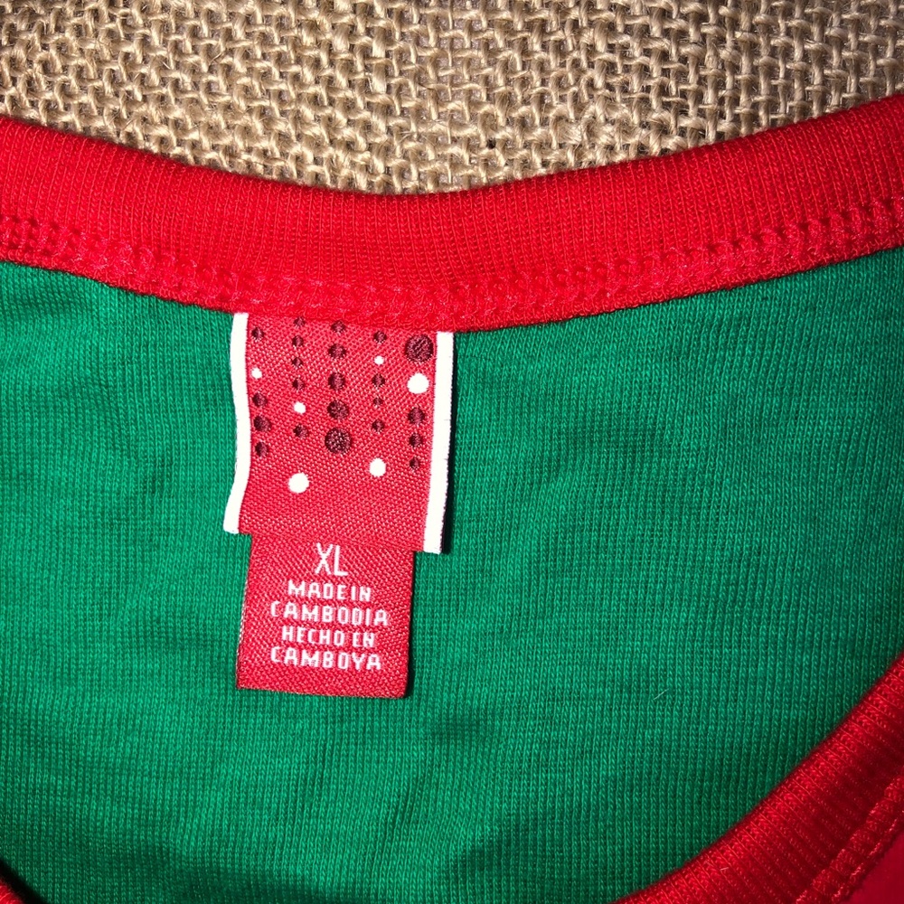 Target Brand NWT! Christmas  514368 Elf Green/Red Striped Pajama Sweater - Picture 6 of 12